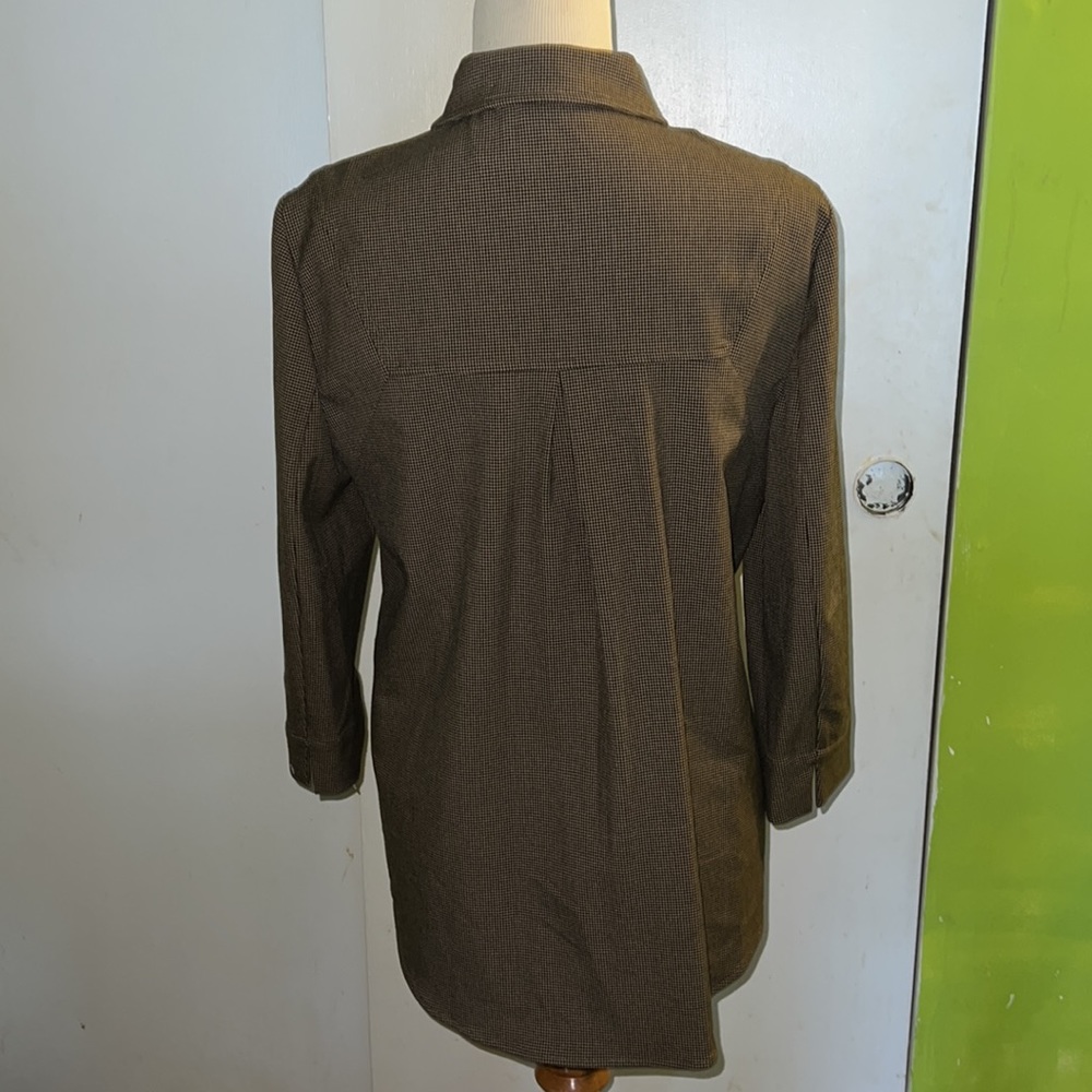 Peace of Cloth Med brown houndstooth jacket New With Tags - Picture 5 of 11